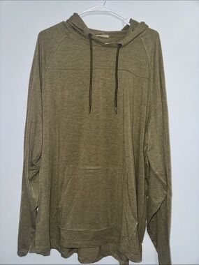 Men's Olive Green Hooded Pullover Shirt
